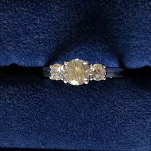 Sz 8 Sterling Silver CZ engagement wedding ring